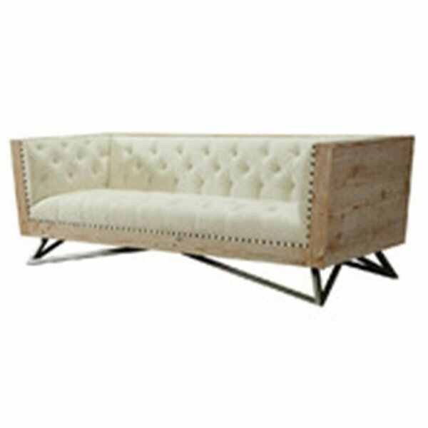 Armenartfurniture Armen Art Furniture Regis Cream Sofa With Pine Frame And Gunmetal Legs LCRE3CR